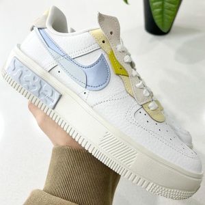 🤍💙💛 New Nike Air Force 1 Low White Blue Sneakers
